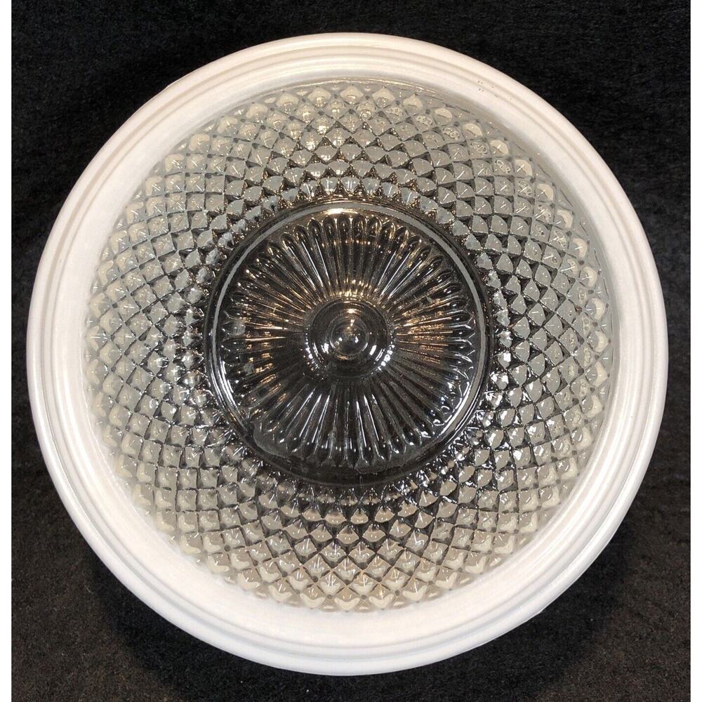 Vtg Flush Mount Glass Ceiling Shade Globe Kitchen/Hall 5.75” Opening, 3 5/8” T